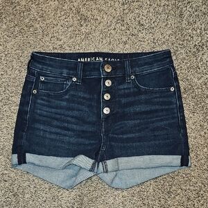 American Eagle Outfitters Women's Dark Blue Denim Shorts